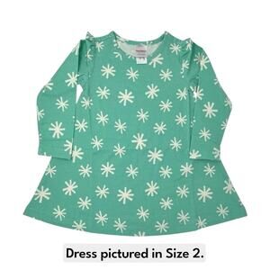 Hanna Andersson NWT Green Long Sleeve Swing Dress. Size 2.